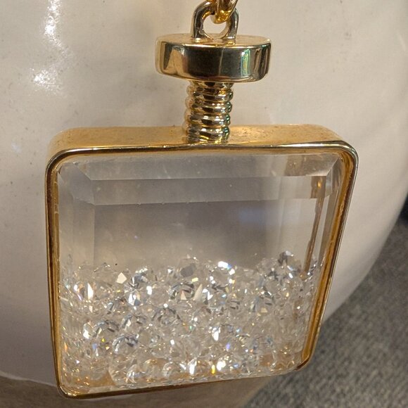 Etheric Aura Crystal Chip in Square Glass Pendant Necklace - Picture 3 of 5